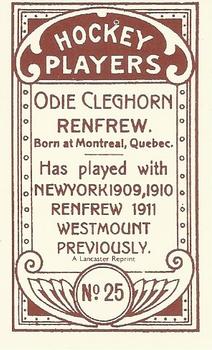 1991 Reprint 1911 C-55 #25 Odie Cleghorn Back