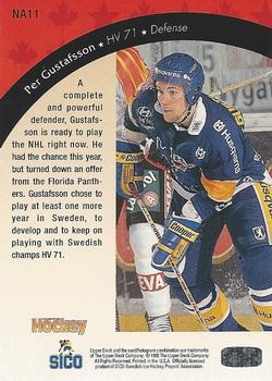 1995-96 Upper Deck Swedish Elite - Ticket to North America #NA11 Per Gustafsson Back