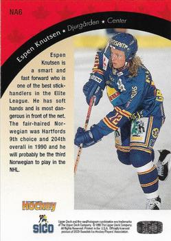 1995-96 Upper Deck Swedish Elite - Ticket to North America #NA6 Espen Knutsen Back