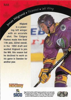 1995-96 Upper Deck Swedish Elite - Ticket to North America #NA8 Jonas Hoglund Back