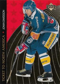 1995-96 Upper Deck Swedish Elite - Ticket to North America #NA10 Johan Davidsson Front