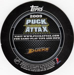 2009-10 Topps Puck Attax #NNO Ryan Getzlaf Back