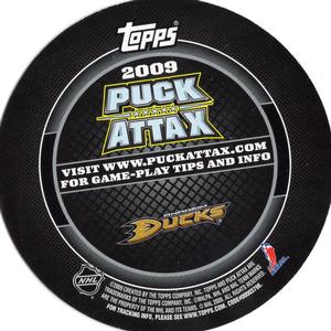 2009-10 Topps Puck Attax #NNO Corey Perry Back