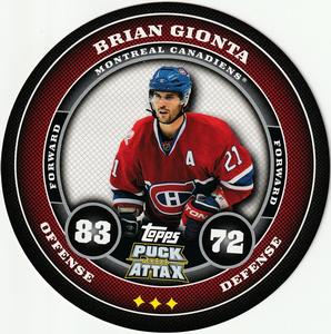 2009-10 Topps Puck Attax #NNO Brian Gionta Front