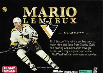 1997 Pinnacle Giant Eagle Mario's Moments #12 Mario Lemieux Back