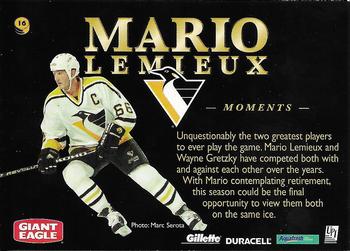 1997 Pinnacle Giant Eagle Mario's Moments #16 Mario Lemieux Back