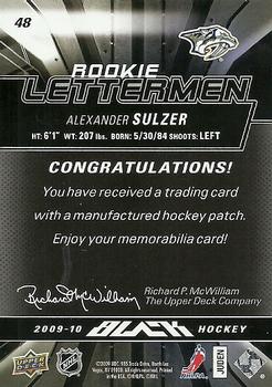 2009-10 UD Black #48 Alexander Sulzer Back