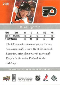 2009-10 Upper Deck #230 Mika Pyorala Back