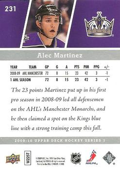 2009-10 Upper Deck #231 Alec Martinez Back