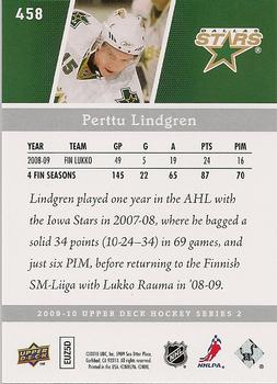 2009-10 Upper Deck #458 Perttu Lindgren Back