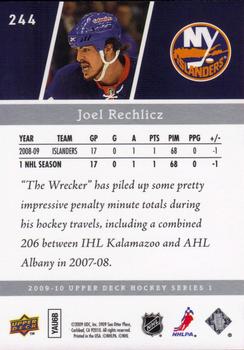 2009-10 Upper Deck #244 Joel Rechlicz Back