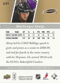 2009-10 Upper Deck #451 MacGregor Sharp Back