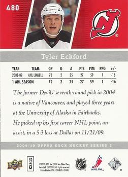 2009-10 Upper Deck #480 Tyler Eckford Back