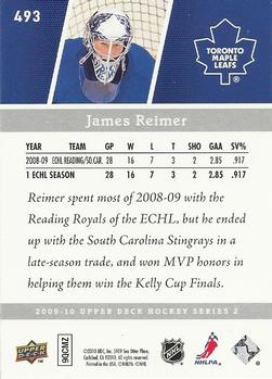 2009-10 Upper Deck #493 James Reimer Back