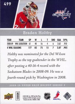 2009-10 Upper Deck #499 Braden Holtby Back