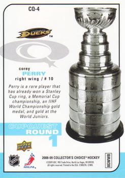 2008-09 Collector's Choice - CupQuest #CQ-4 Corey Perry Back