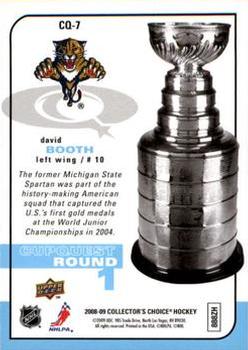 2008-09 Collector's Choice - CupQuest #CQ-7 David Booth Back