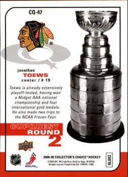 2008-09 Collector's Choice - CupQuest #CQ-47 Jonathan Toews Back