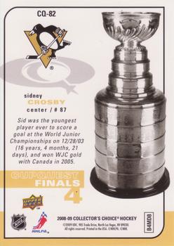 2008-09 Collector's Choice - CupQuest #CQ-82 Sidney Crosby Back
