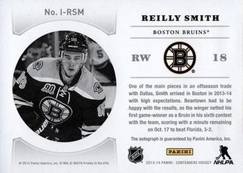 2013-14 Panini Contenders - NHL Ink #I-RSM Reilly Smith Back