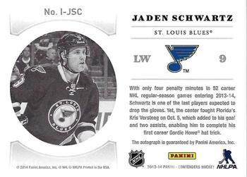 2013-14 Panini Contenders - NHL Ink #I-JSC Jaden Schwartz Back