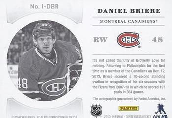 2013-14 Panini Contenders - NHL Ink #I-DBR Daniel Briere Back