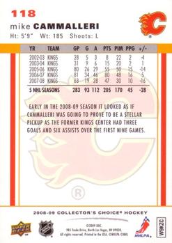 2008-09 Collector's Choice - Choice Reserve #118 Mike Cammalleri Back