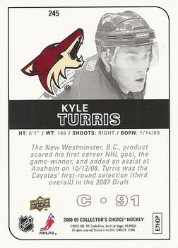 2008-09 Collector's Choice - Choice Reserve #245 Kyle Turris Back