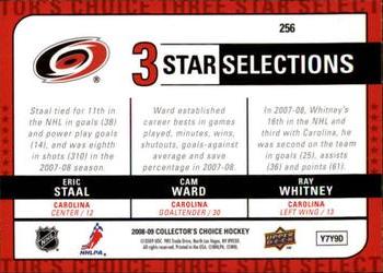 2008-09 Collector's Choice - Choice Reserve #256 Eric Staal / Cam Ward / Ray Whitney Back