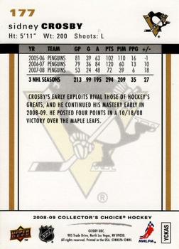 2008-09 Collector's Choice - Choice Reserve #177 Sidney Crosby Back