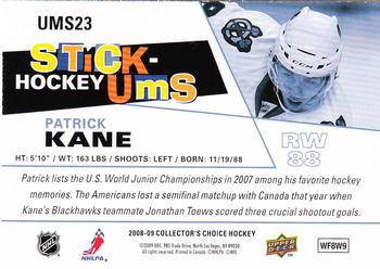 2008-09 Collector's Choice - Stick-Ums #UMS23 Patrick Kane Back