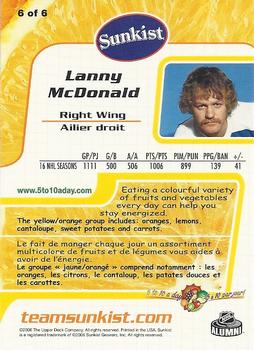 2005-06 Upper Deck Sunkist #6 Lanny McDonald Back