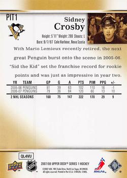 2007-08 Upper Deck - Lucky Shot Arena Giveaways #PIT1 Sidney Crosby Back