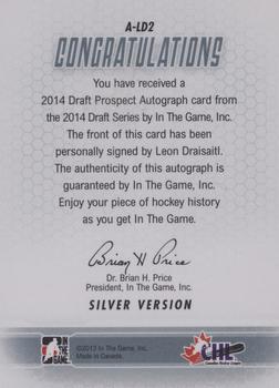 2014 In The Game Draft Prospects - Autographs #A-LD2 Leon Draisaitl Back