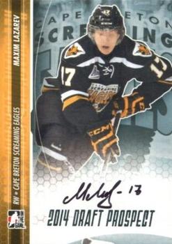 2014 In The Game Draft Prospects - Autographs #A-ML1 Maxim Lazarev Front