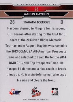 2014 In The Game Draft Prospects - Bronze #23 Aaron Haydon Back