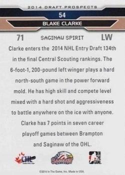 2014 In The Game Draft Prospects - Bronze #54 Blake Clarke Back