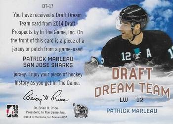 2014 In The Game Draft Prospects - Draft Dream Team Jerseys Silver #DT-17 Patrick Marleau Back