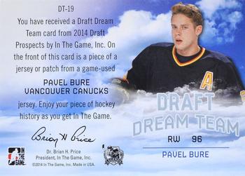 2014 In The Game Draft Prospects - Draft Dream Team Jerseys Silver #DT-19 Pavel Bure Back