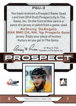 2014 In The Game Draft Prospects - Jerseys Bronze #PGU-3 Anthony DeAngelo Back