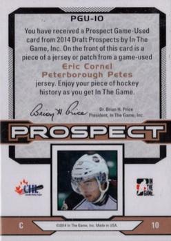 2014 In The Game Draft Prospects - Patches Bronze #PGU-10 Eric Cornel Back