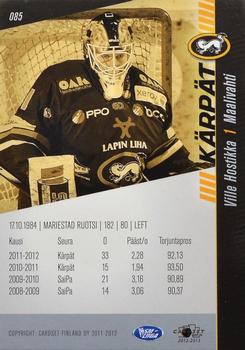 2012-13 Cardset Finland #085 Ville Hostikka Back