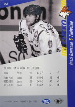 2012-13 Cardset Finland #098 Anssi Rantanen Back