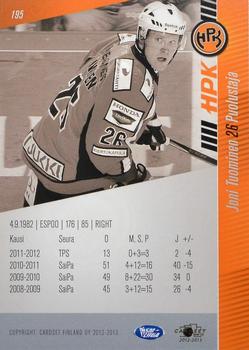 2012-13 Cardset Finland #195 Joni Tuominen Back