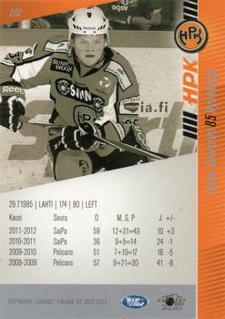 2012-13 Cardset Finland #202 Jesse Saarinen Back