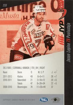 2012-13 Cardset Finland #233 Jason Lepine Back