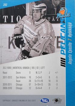 2012-13 Cardset Finland #283 Angelo Esposito Back