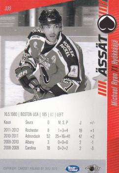 2012-13 Cardset Finland #335 Michael Ryan Back