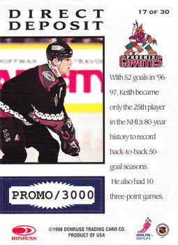 1997-98 Donruss Priority - Direct Deposit Promos #17 Keith Tkachuk Back