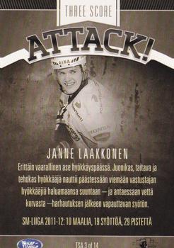 2012-13 Cardset Finland - Three Score Attack #TSA 3 Janne Laakkonen Back
